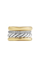 DY Mercer Multi Row Ring, 18k Yellow Gold, Sterling Silver & Diamonds